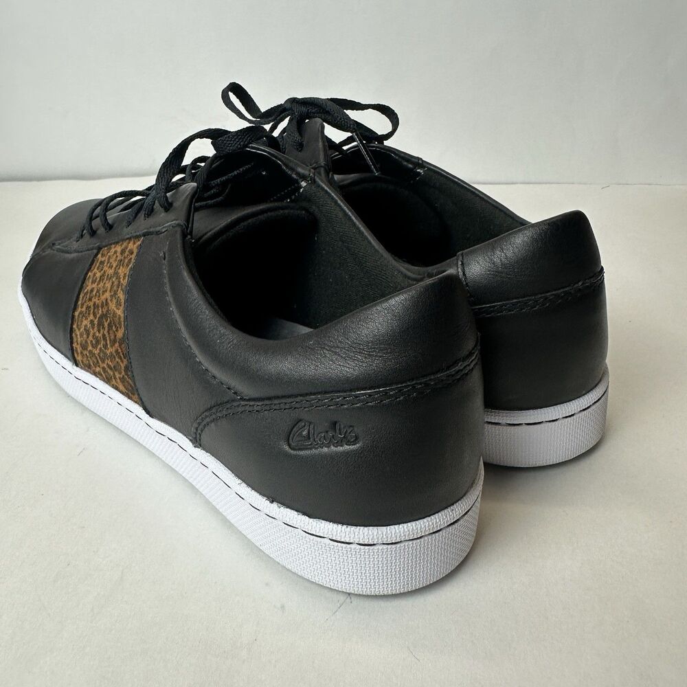 Clarks Collection Pawley Rilee Sneakers Shoes Leopard Black Leather Women' 11W - Picture 10 of 12